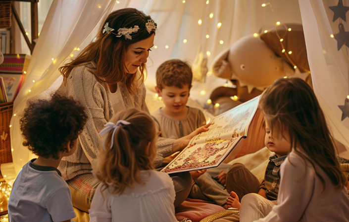 Photo d'une conteuse pour enfants