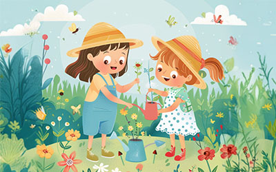 Image pour un anniversaire thème jardiniers