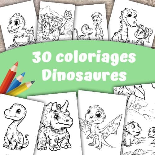 Aperçu du produit coloriage sur le thème des dinosaures.
