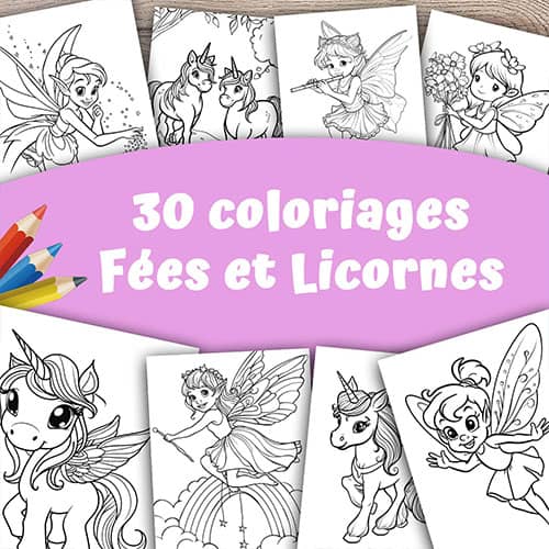 Visuel produit "30 coloriages Fées et Licornes"