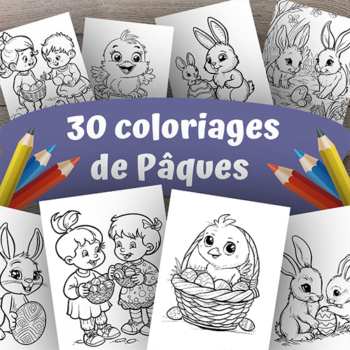Visuel du thème de coloriage pour les enfants : "Pâques"